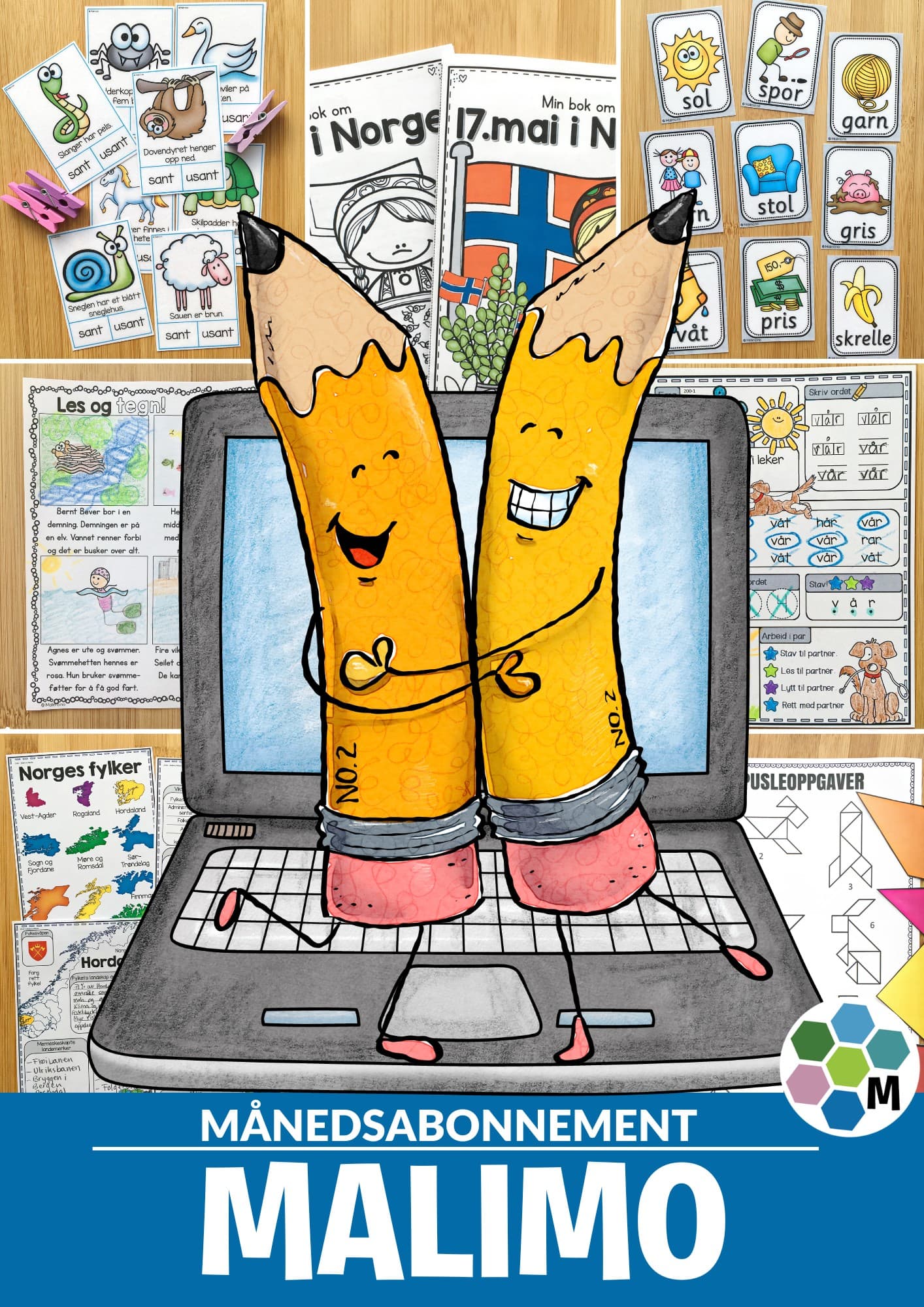 To blyanter som symboliserer Malimo-abonnement